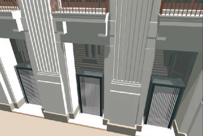 Fassade in 3D-Visalisierung